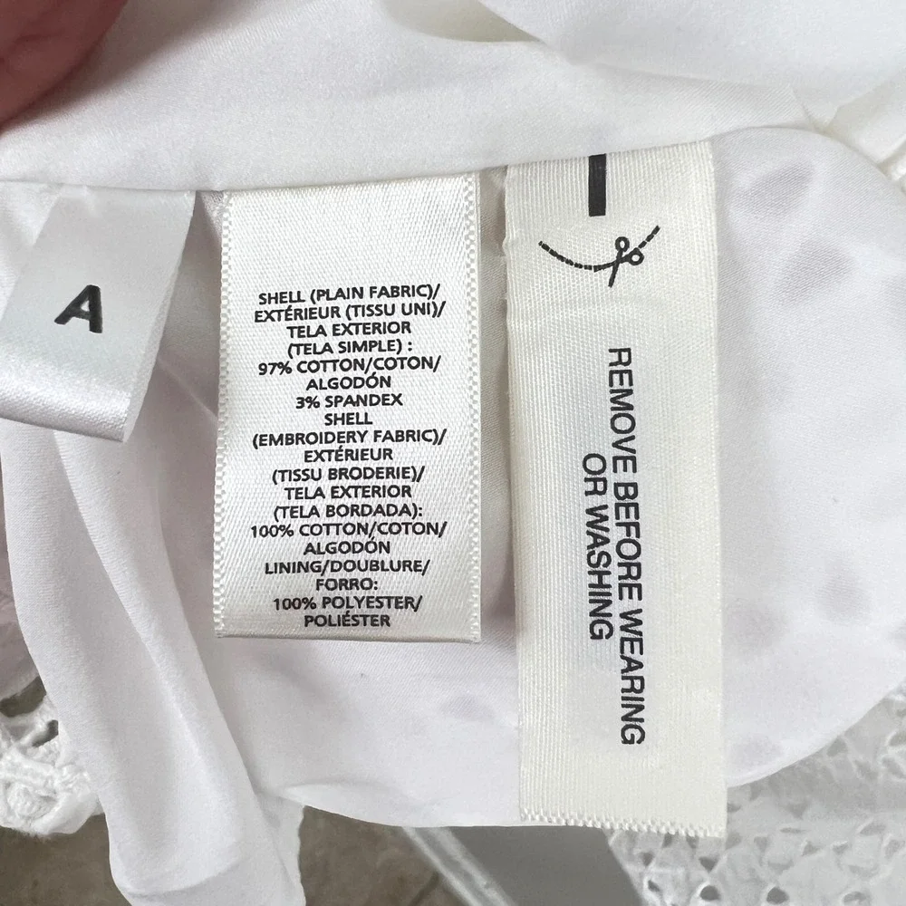 Ann Taylor Dress Eyelet Lace Fit & Flare 6 White Sleeveless Shirtdress Summer - Picture 10 of 13